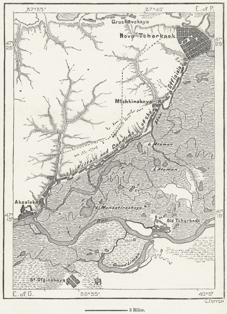 RUSSIA. Novo-Cherkask, sketch map c1885 old antique vintage plan chart